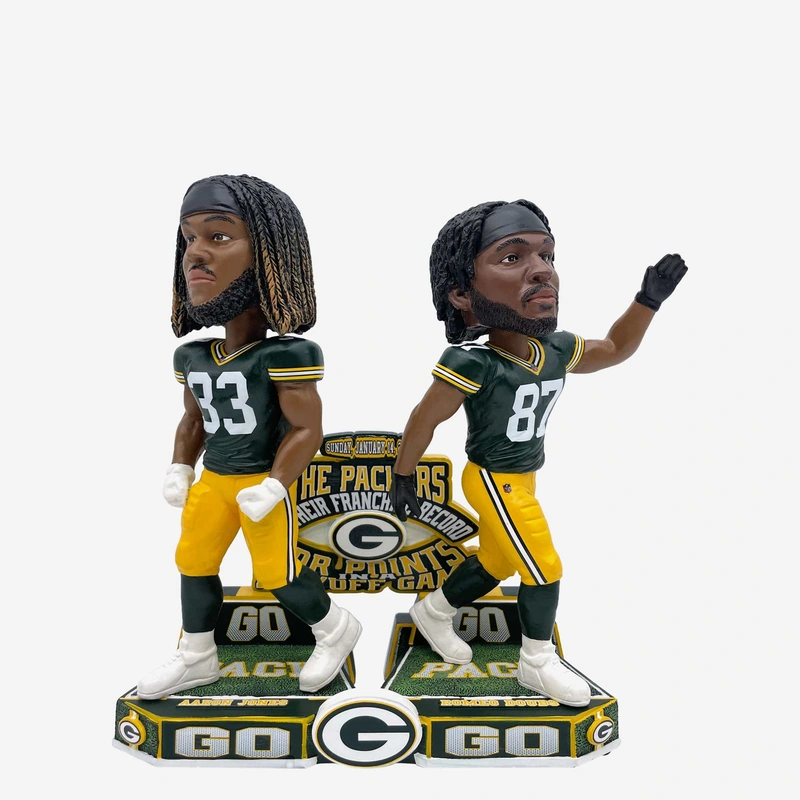 Aaron Jones & Romeo Doubs Green Bay Packers Gamebreaker Dual Bobblehead