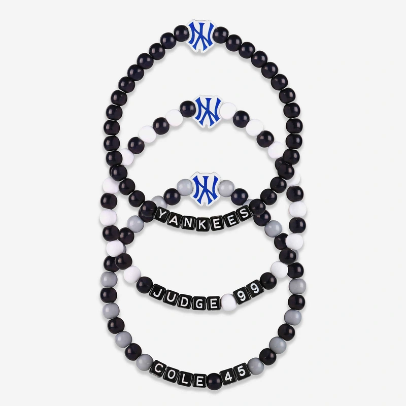 Aaron Judge & Gerrit Cole New York Yankees 3 Pack Player Beaded Friendship Bracelet