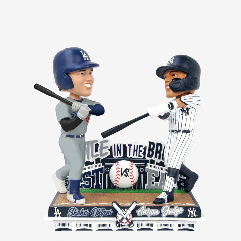 Aaron Judge & Shohei Ohtani New York Yankees & Los Angeles Dodgers Away Uniform Battle in the Bronx Dual Bobblehead