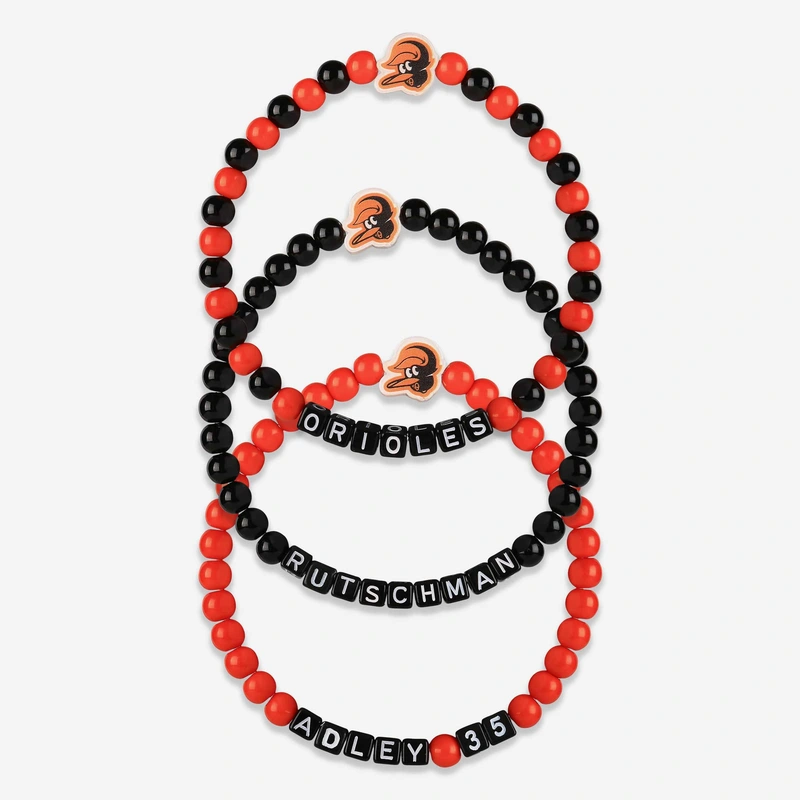 Adley Rutschman Baltimore Orioles 3 Pack Player Beaded Friendship Bracelet