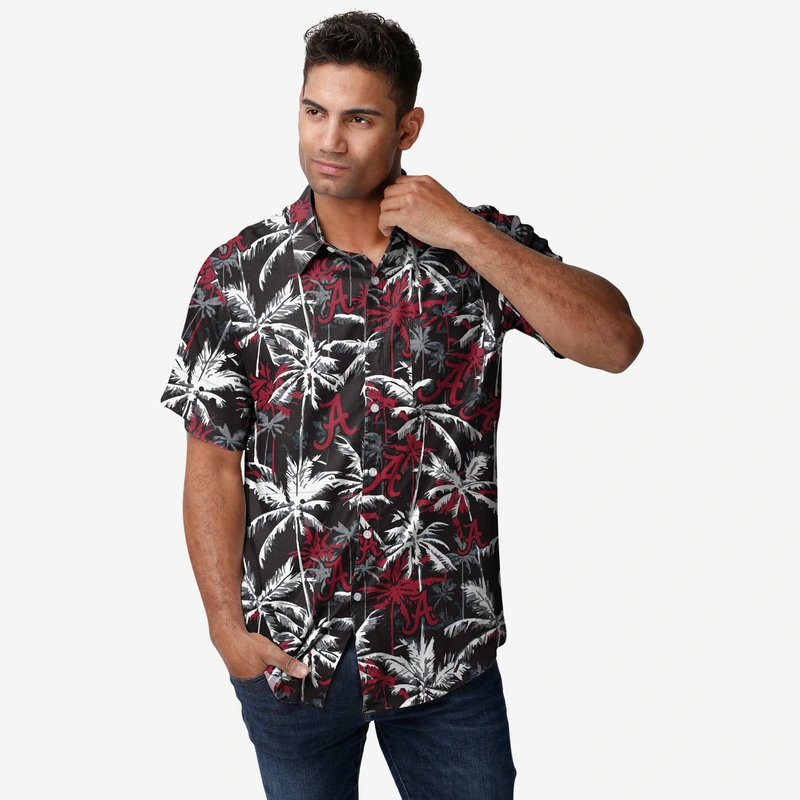 Alabama Crimson Tide Black Floral Button Up Shirt