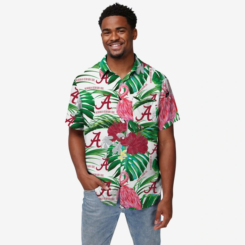 Alabama Crimson Tide Flamingo Button Up Shirt