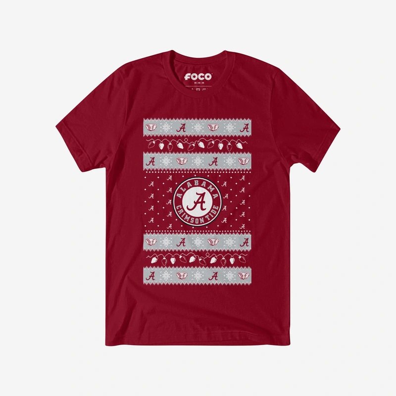 Alabama Crimson Tide Holiday Lights Sweater T-Shirt