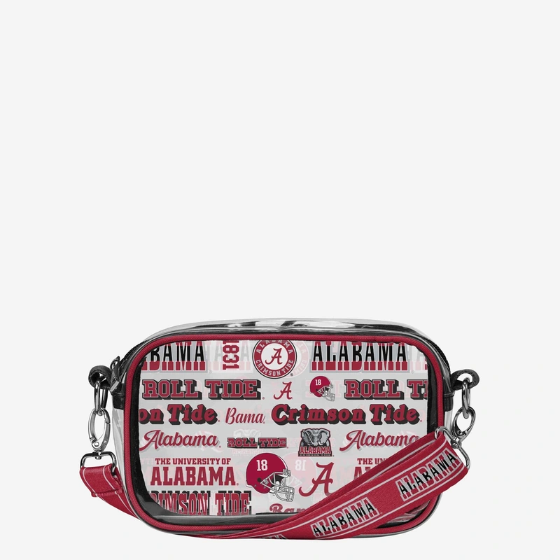 Alabama Crimson Tide Repeat Retro Print Clear Crossbody Bag