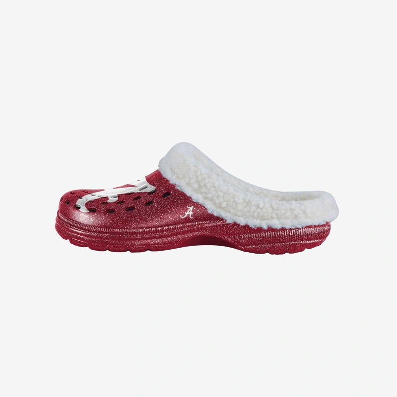 Alabama Crimson Tide Womens Sherpa Lined Glitter Clog