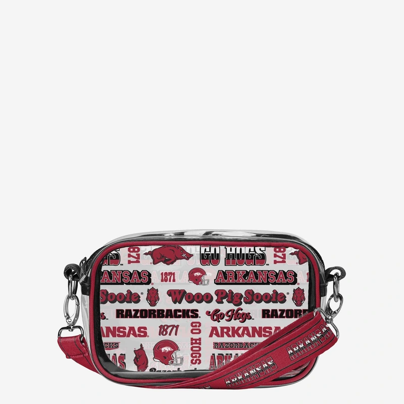 Arkansas Razorbacks Repeat Retro Print Clear Crossbody Bag