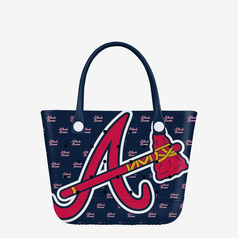 Atlanta Braves Big Logo Mini Print Tailgate Tote Bag